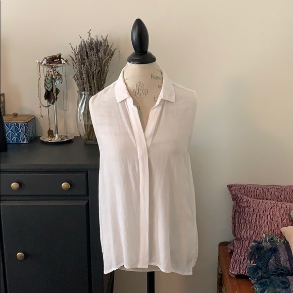 Cloth & Stone hi-lo sleeveless collared shirt - Picture 2 of 9